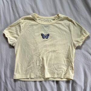 Butterfly Patch Yellow Tee